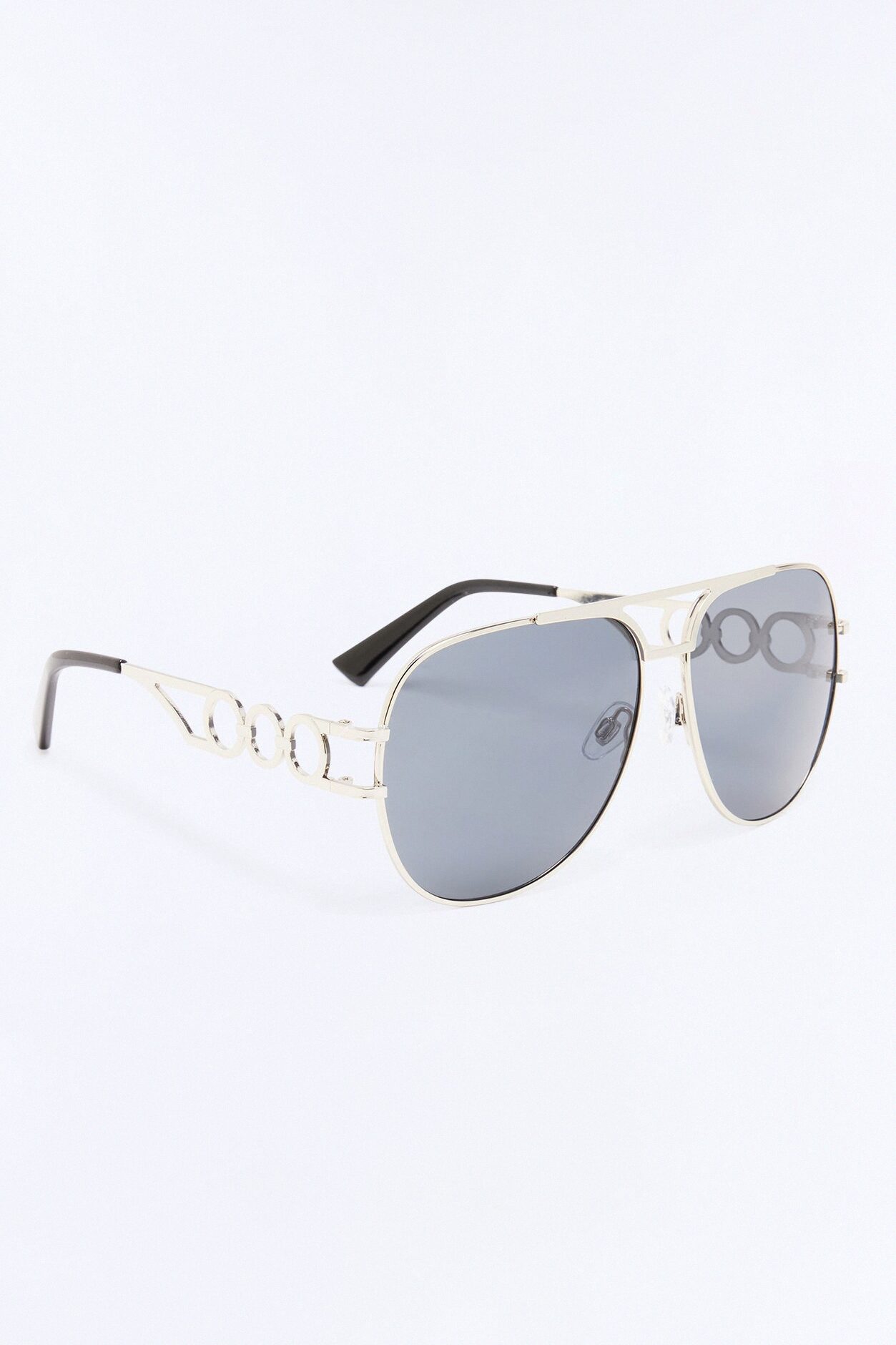 Shotgun Baddie Sunglasses - Silver/Black