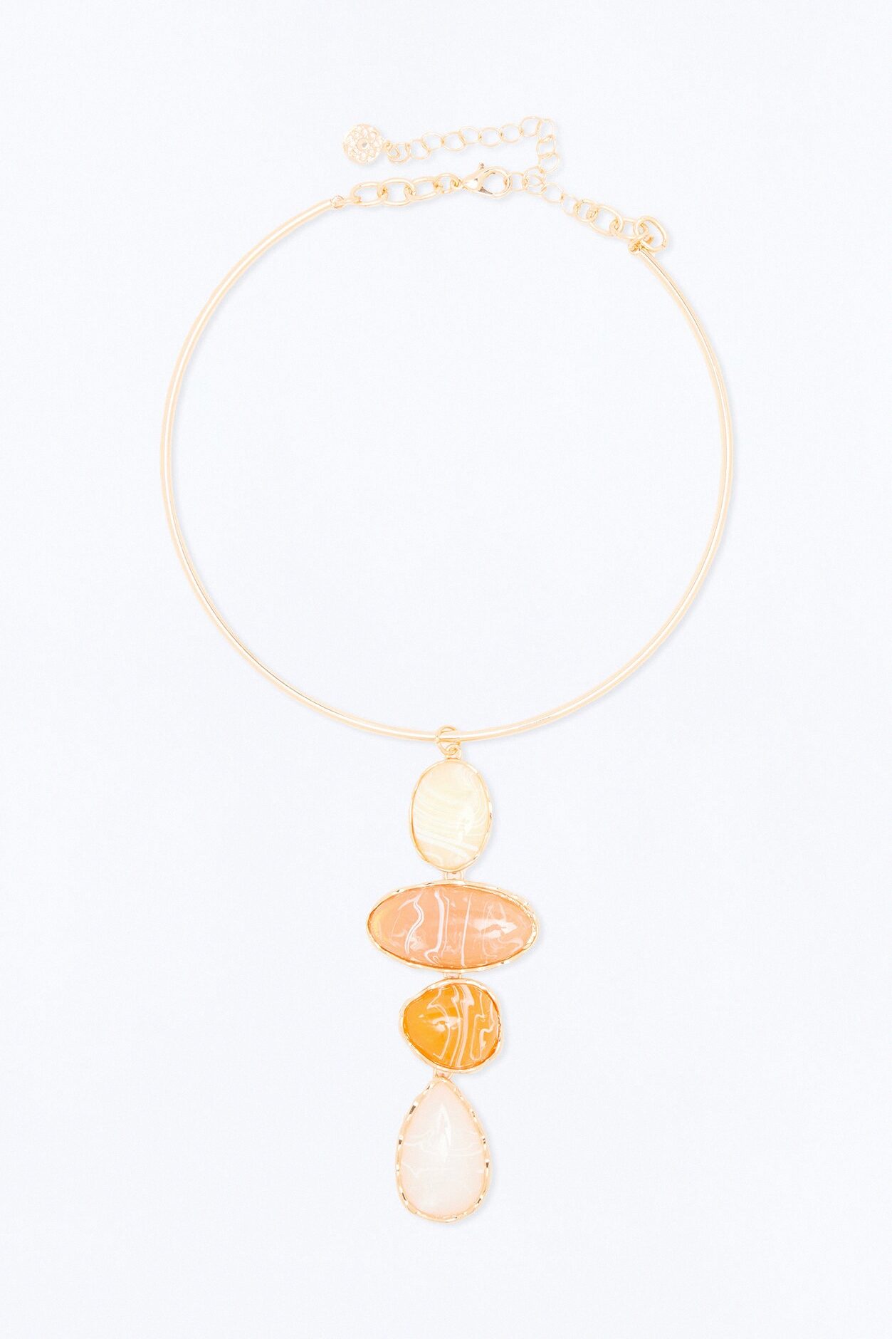Pure Mineral Jeweled Necklace - Gold/Pink