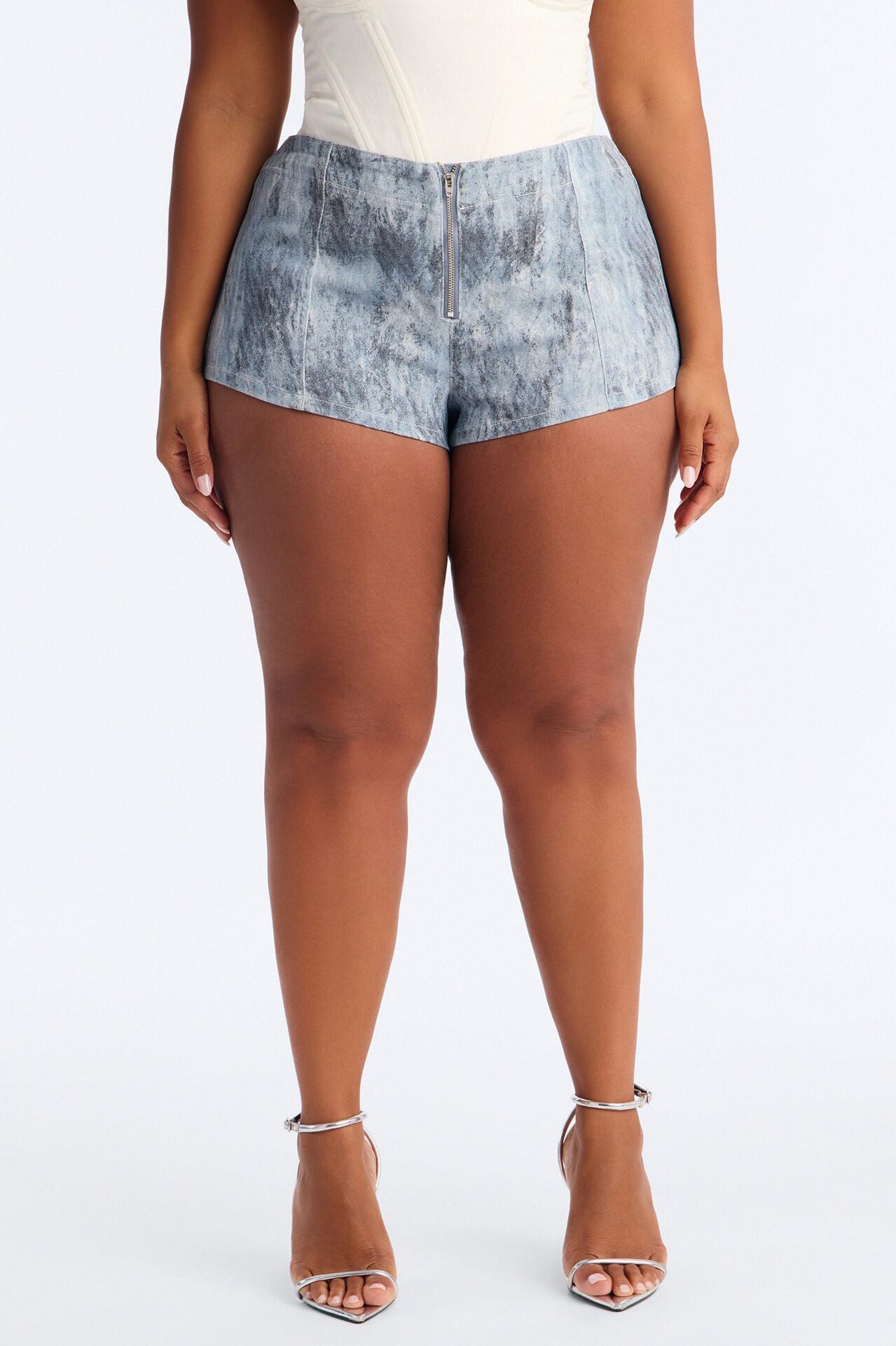 Cassie Twill Micro Short - Blue/combo