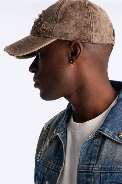 Distressed Damaged Wash Snapback Hat - Brown