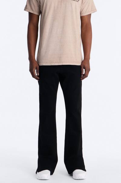 Upstanding Slit Stacked Slim Flare Jeans - Black