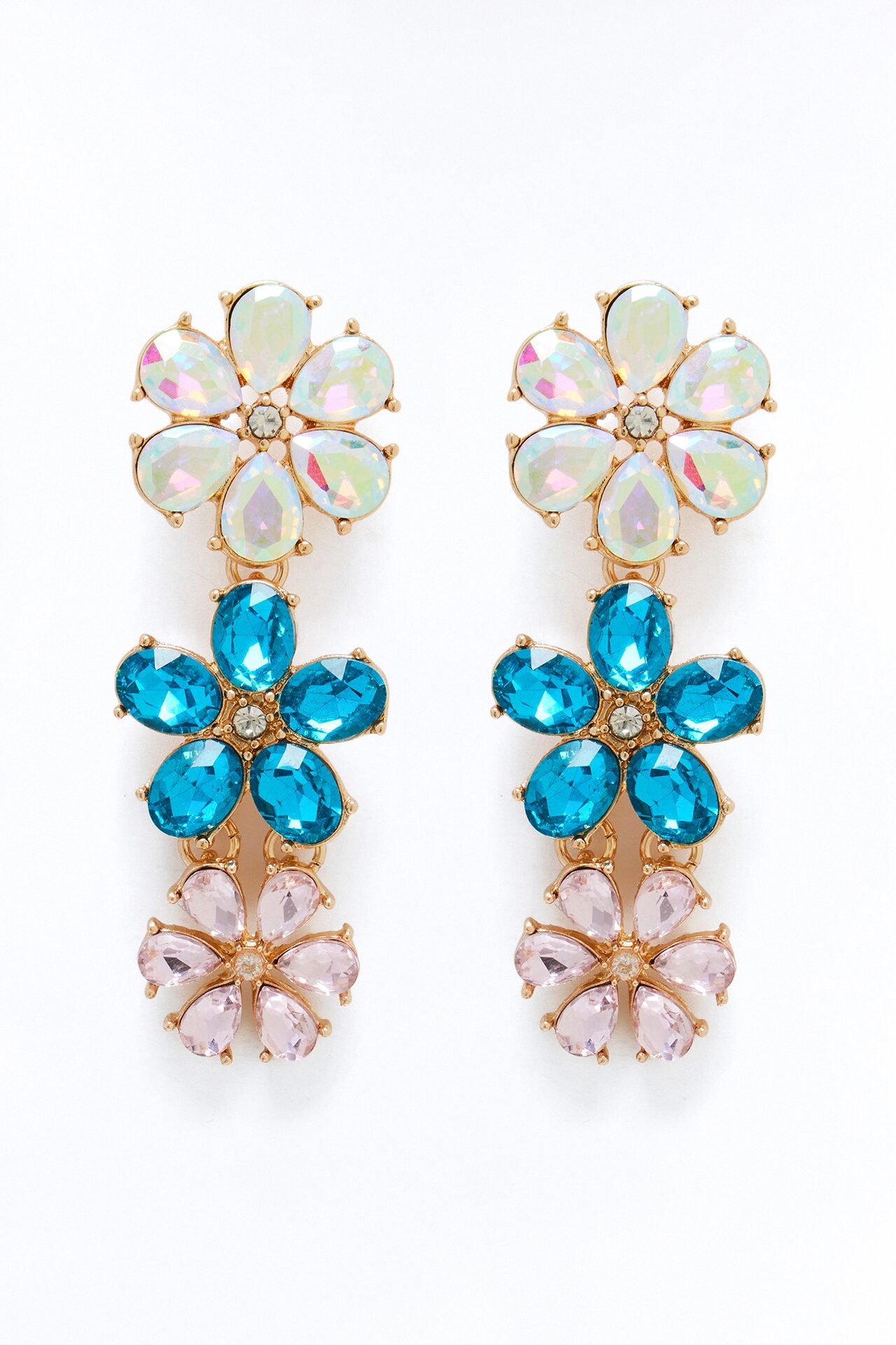Made You Blush Floral Earrings - Multi Color