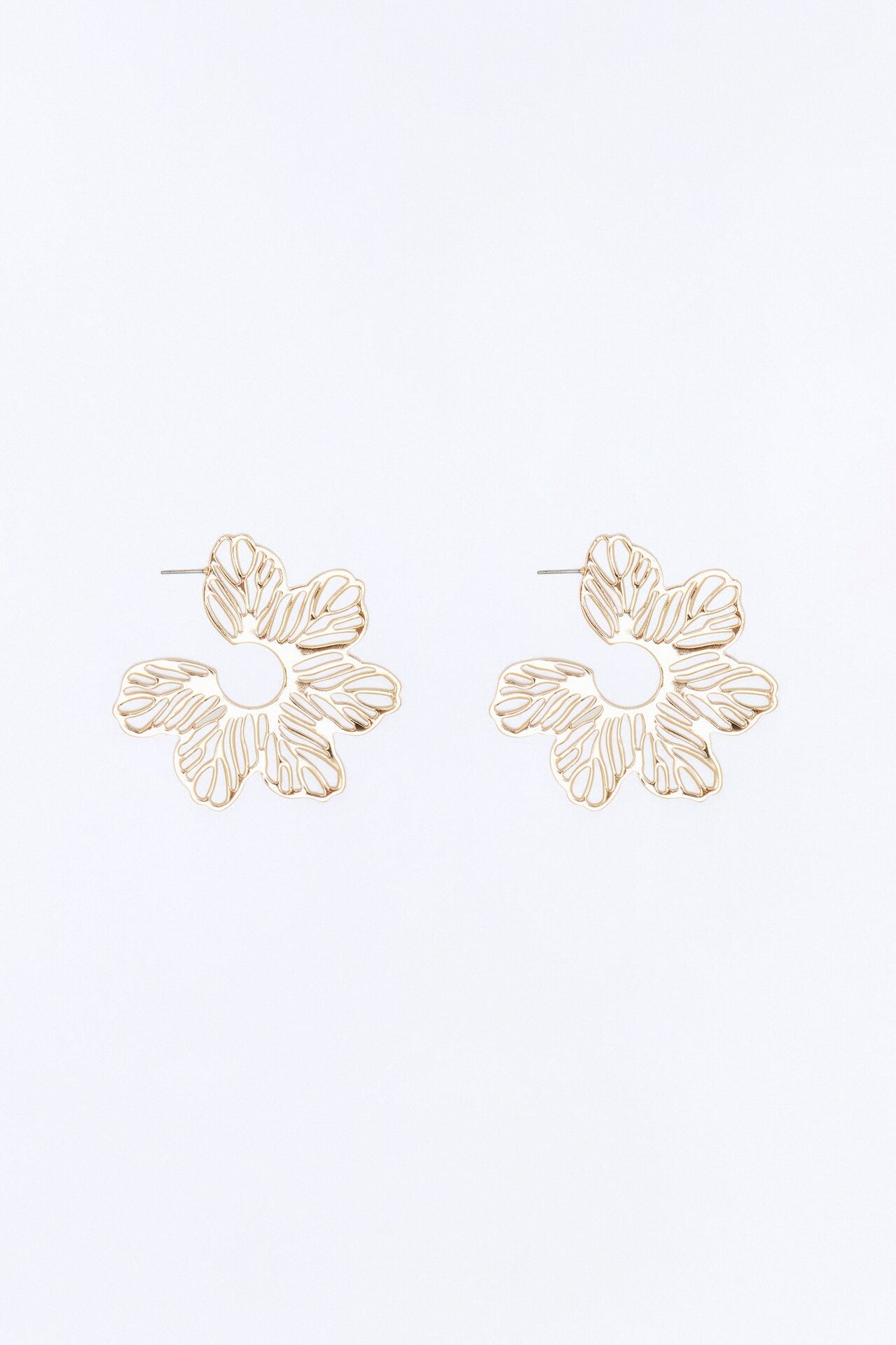 Island Bloom Floral Hoop Earrings - Gold
