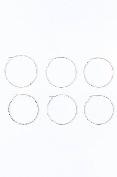 Everyday Essential 6 Pair Multi Earring Set - Silver