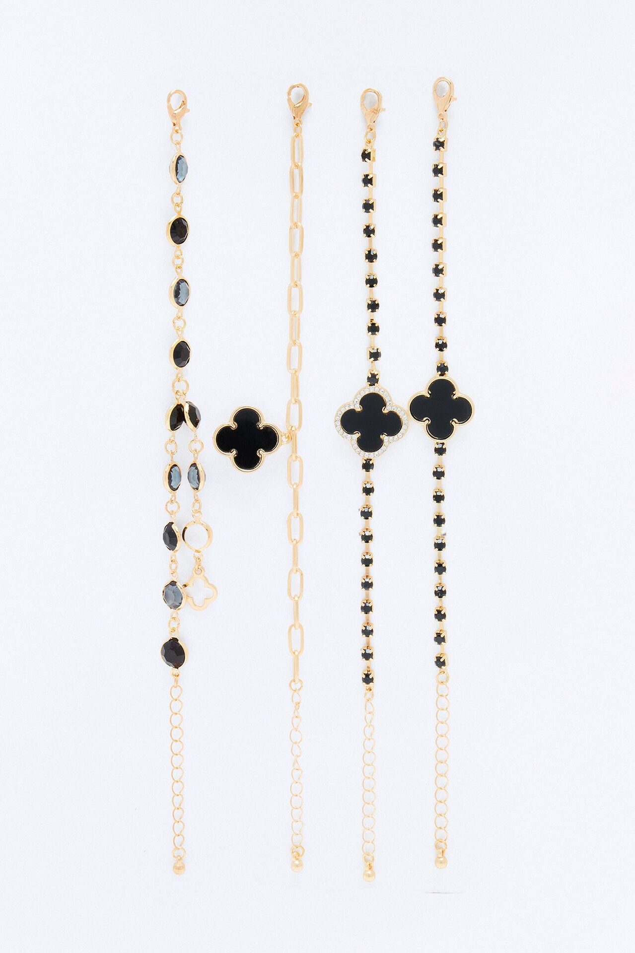 Captivated 4 Piece Bracelet Set - Gold/Black