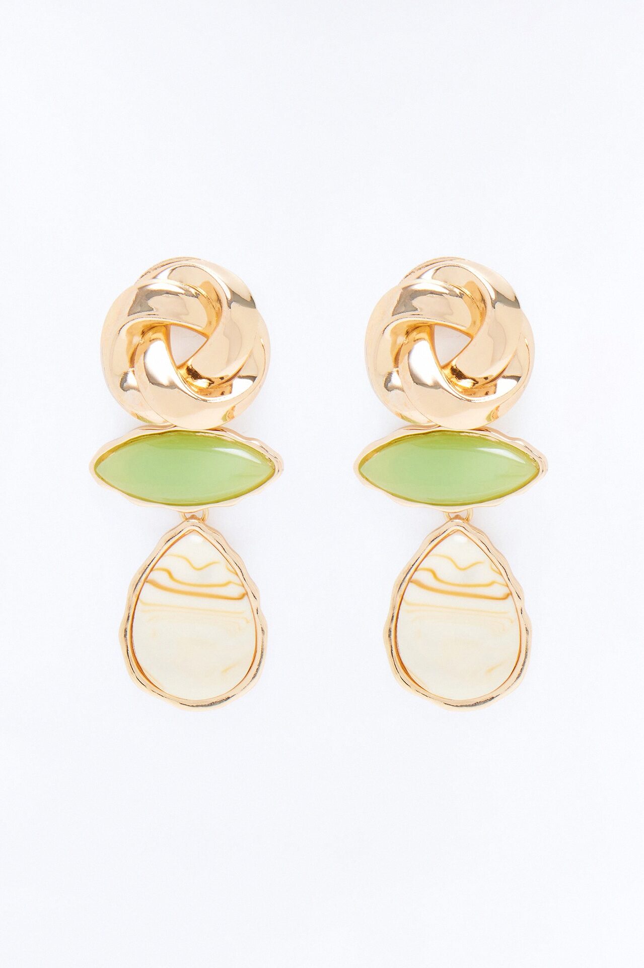 Starlight Cove Jeweled Earrings - Gold/Green