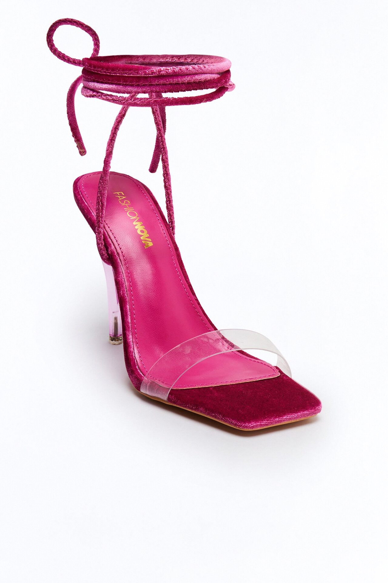 Vani Wrap Up Heels - Hot Pink