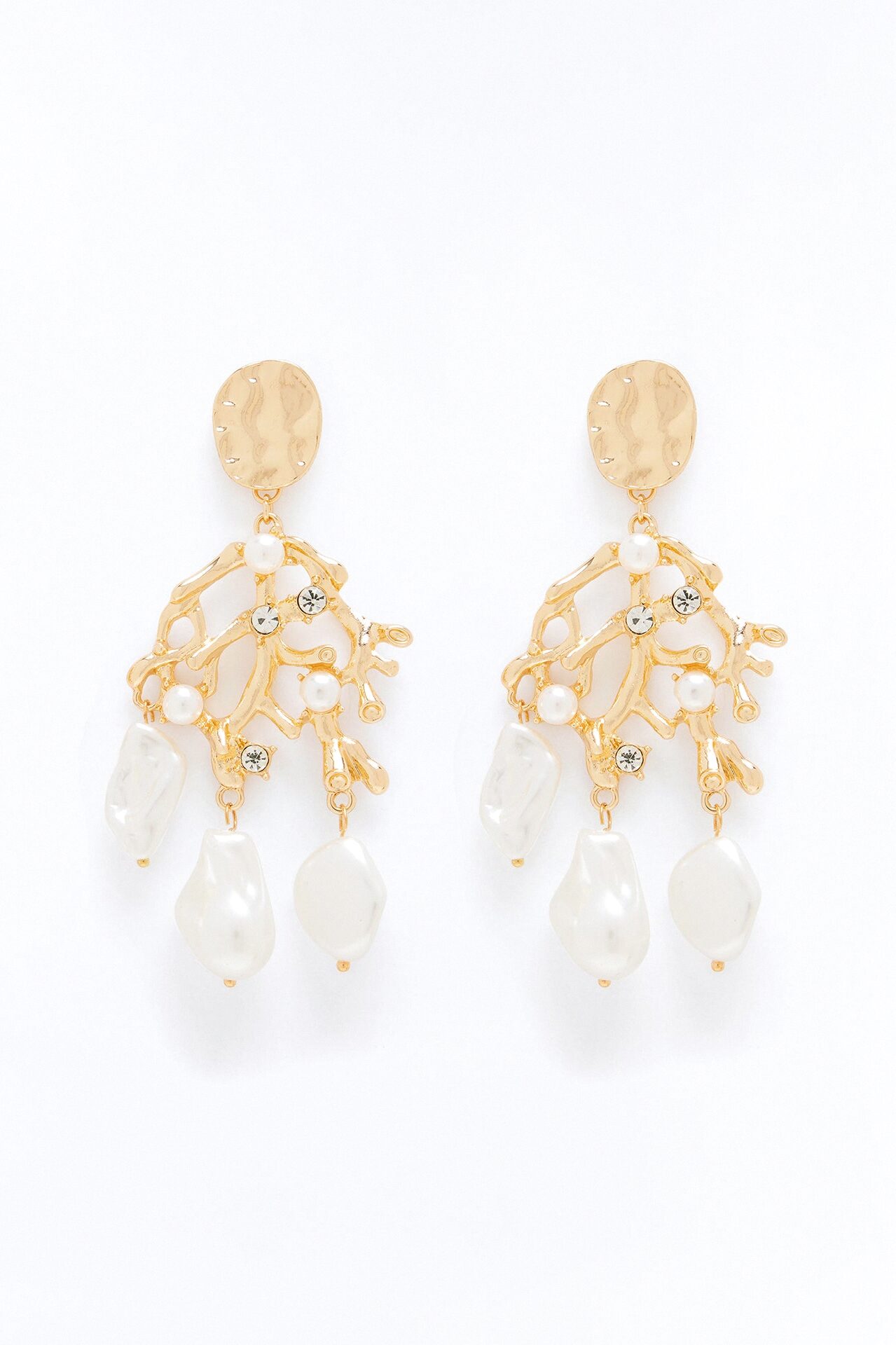 Oceanic Reef Drop Earrings - Gold