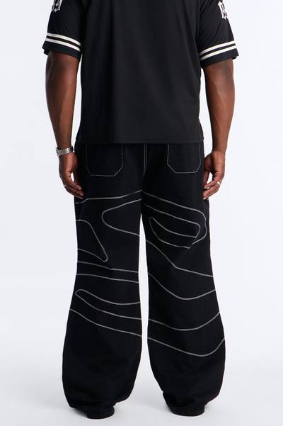 Lasso Embroidered Stacked Slim Flare Jeans - Black