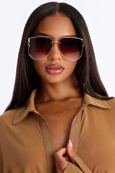 Showing Up Sunglasses - Gold/Brown