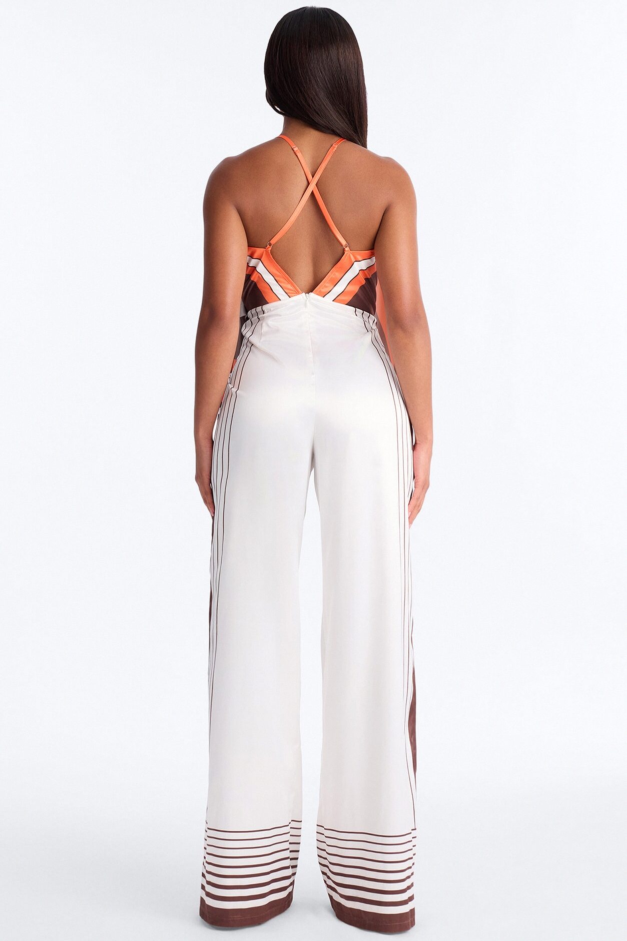 Simone Plunge Cowl Jumpsuit - Orange