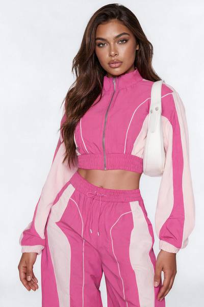 New Era Colorblock Windbreaker Jacket - Pink/combo