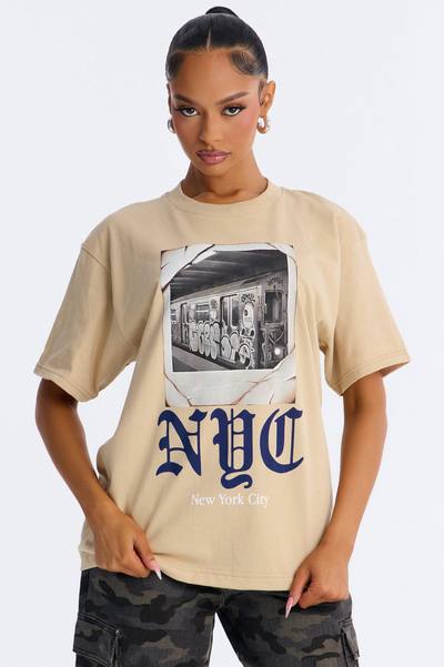 NYC Forever Muse Boxy Tee - Beige