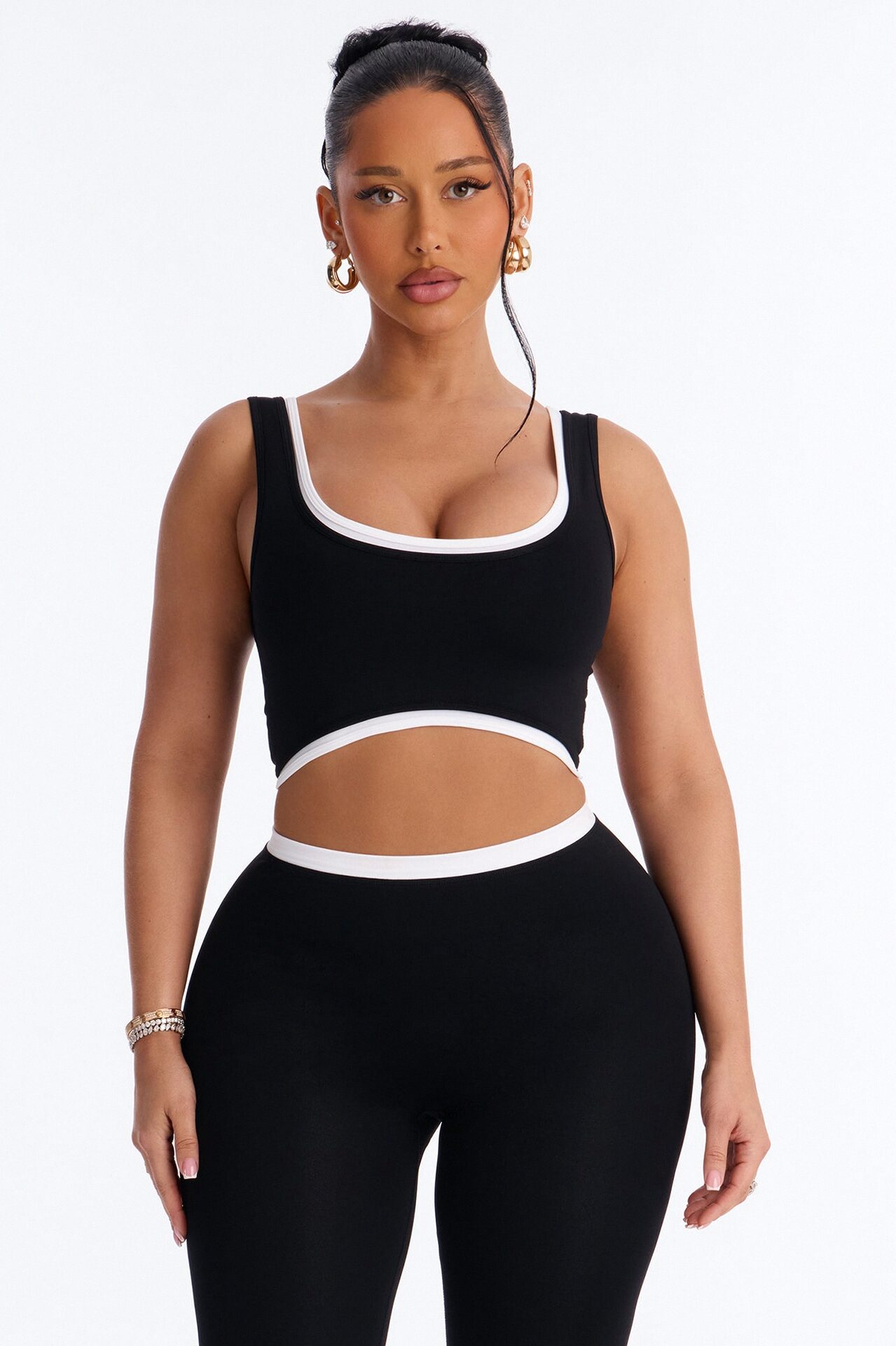 Marielle Sports Bra Legging Set - Black/White
