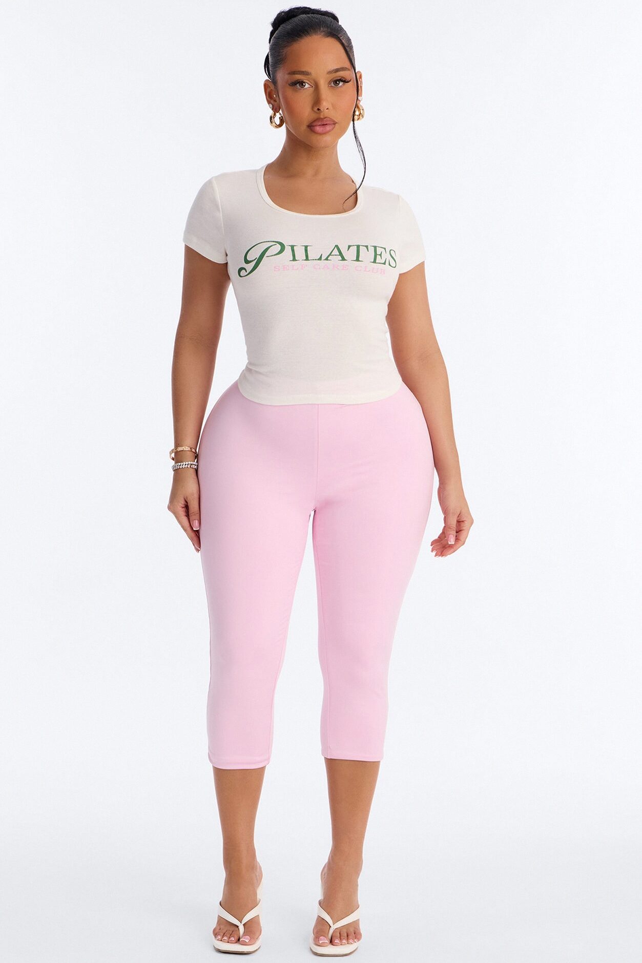 Hot Girls Pilates Club Baby Tee - Ivory