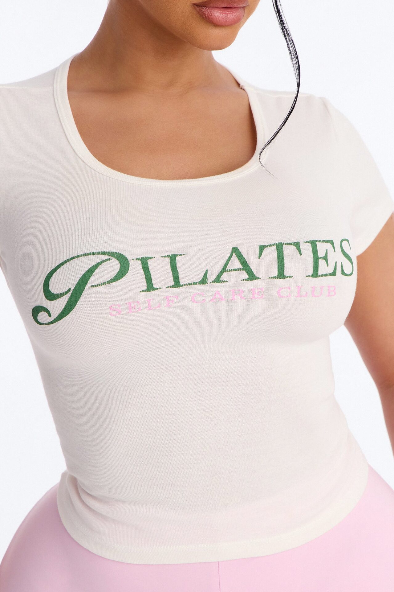 Hot Girls Pilates Club Baby Tee - Ivory