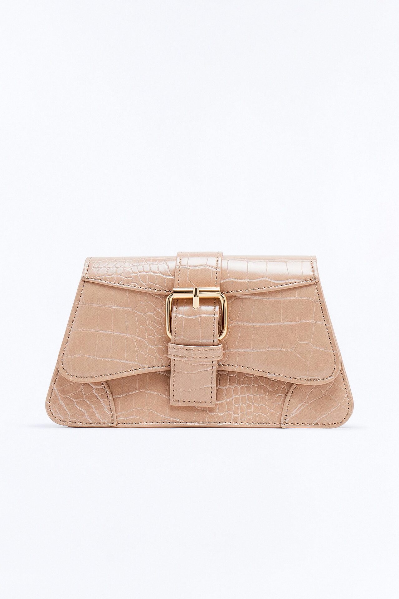 Lights Camera Faux Leather Shoulder Handbag - Nude