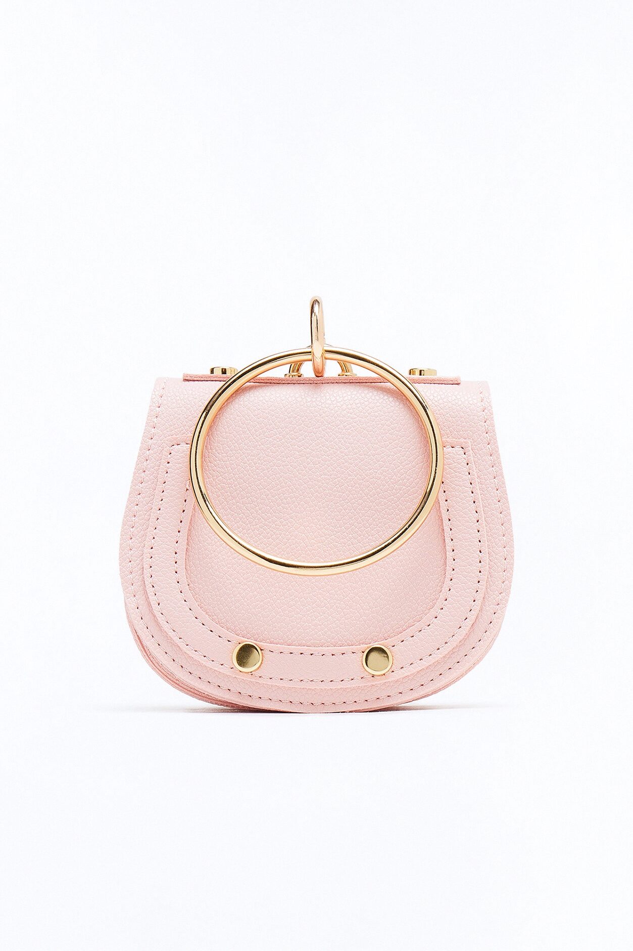 What Goes Around Mini Faux Leather Satchel Handbag - Pink