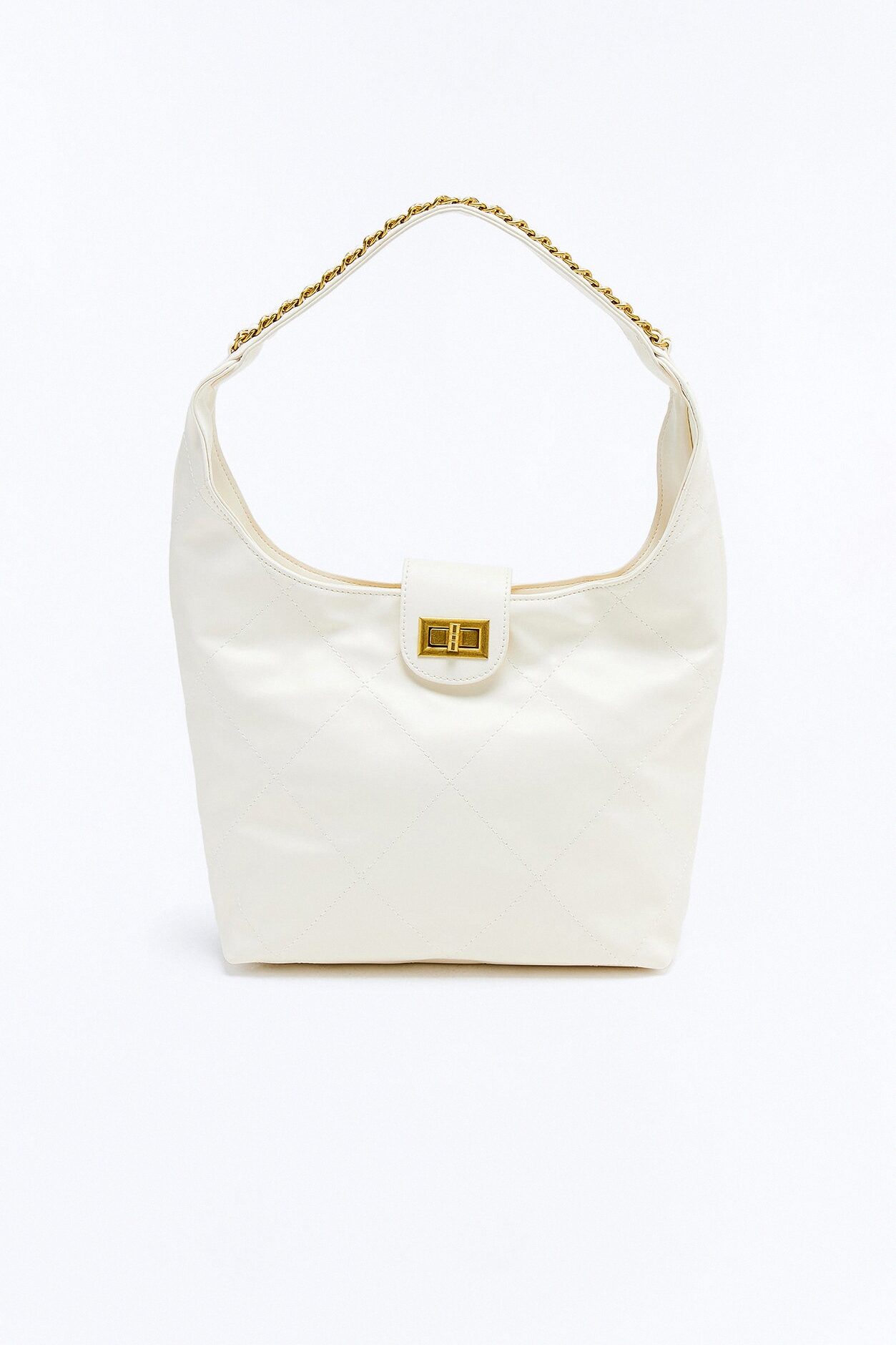 Risky Business Faux Leather Shoulder Bag - Ivory
