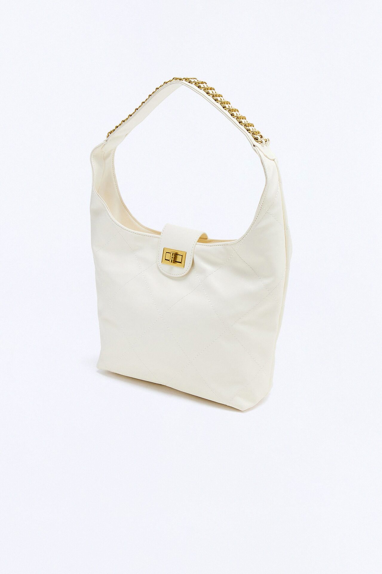 Risky Business Faux Leather Shoulder Bag - Ivory