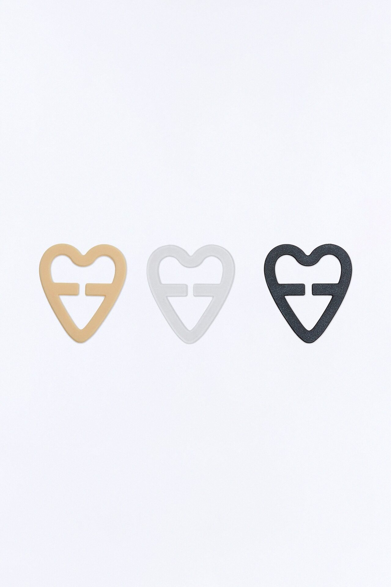 Blinding Love 3 Pack Of Heart Bra Clips - Black/combo