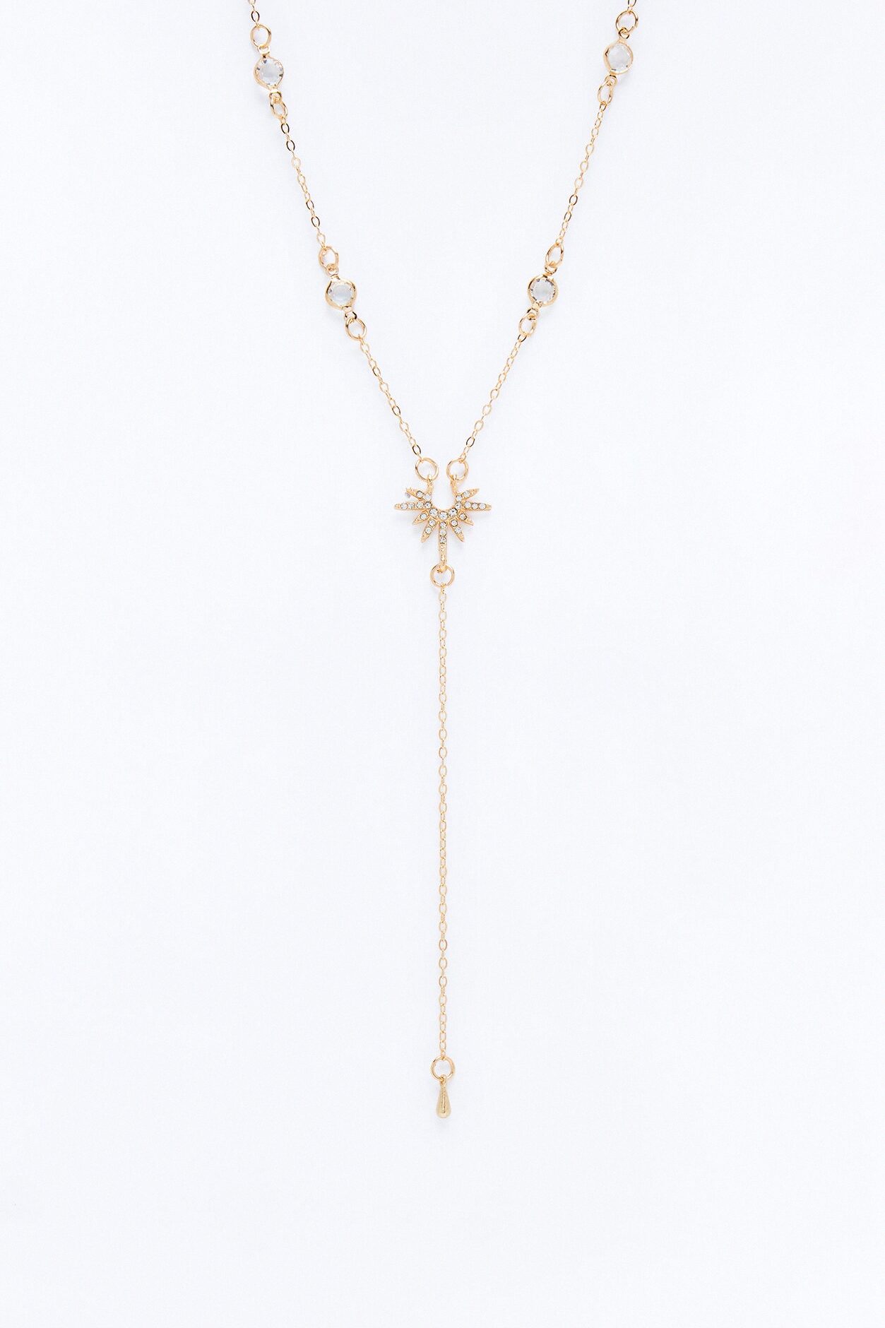 Sunburst Lariat Necklace - Gold