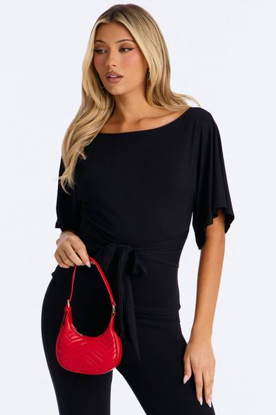 Quilted Out Mini Faux Leather Shoulder Handbag - Red
