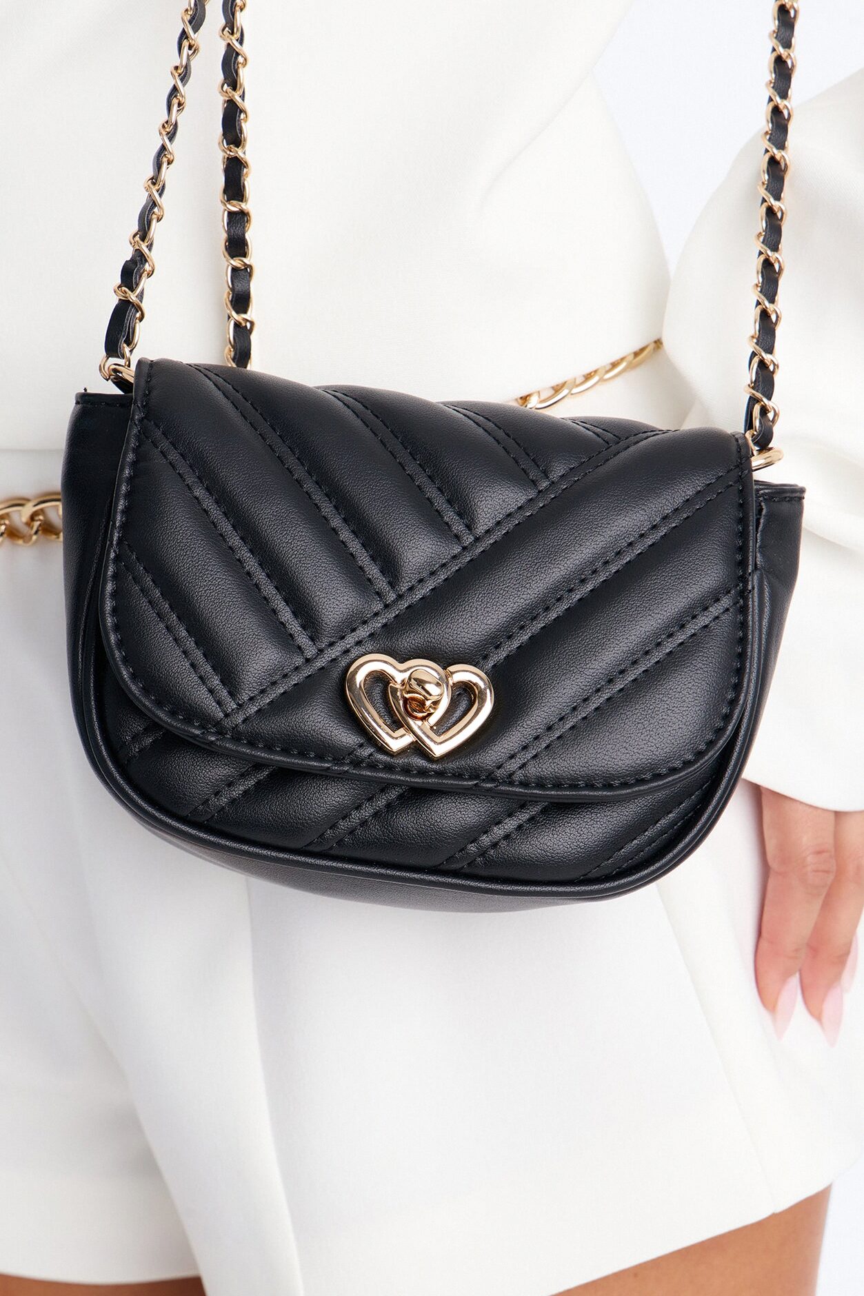 Top Priority Faux Leather Crossbody Bag - Black