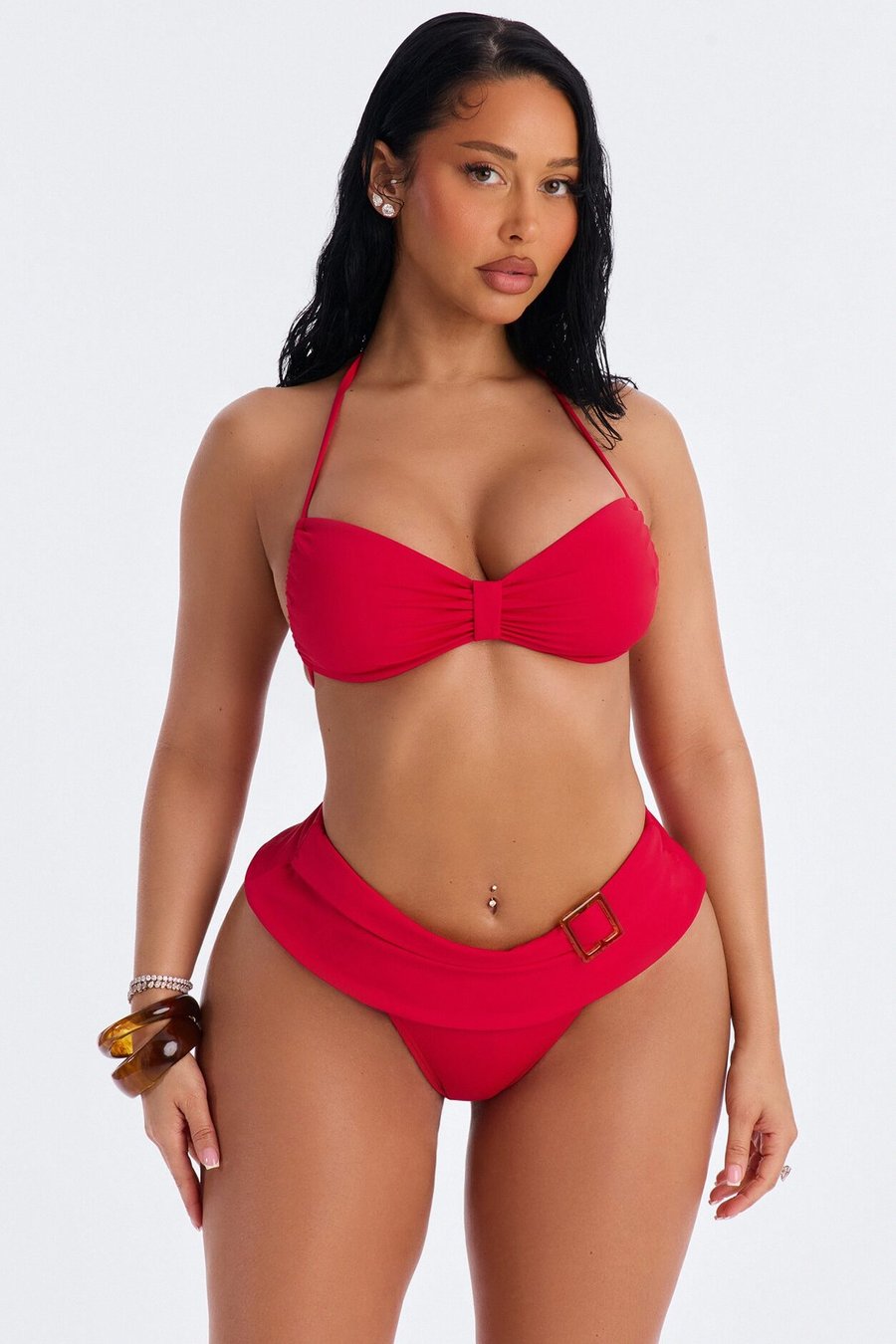 Beach Bum 2 Piece Bralette Bikini Set - Red