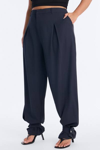 Never Settle Adjustable Cuff Trouser Pants - Navy