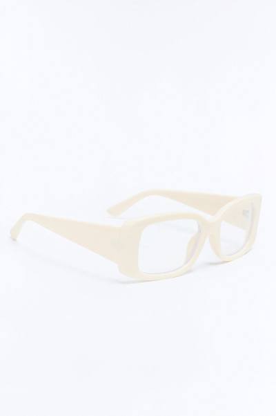 Figure You Out Blue Light Glasses - Ivory