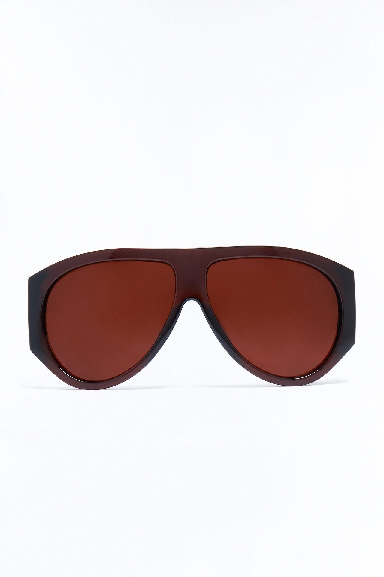 Fashion Forward Shield Sunglasses - Brown