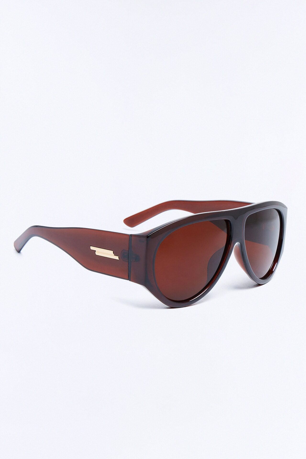 Fashion Forward Shield Sunglasses - Brown