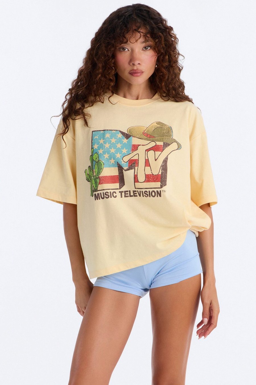 MTV Western Boxy Tee - Yellow