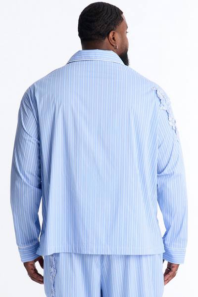 Field Notes Cuban Collar Button Up Shirt - Blue/combo