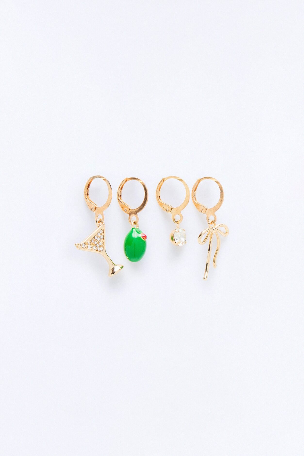 Martini Girly 4 Piece Bikini Charm Set - Gold/Green