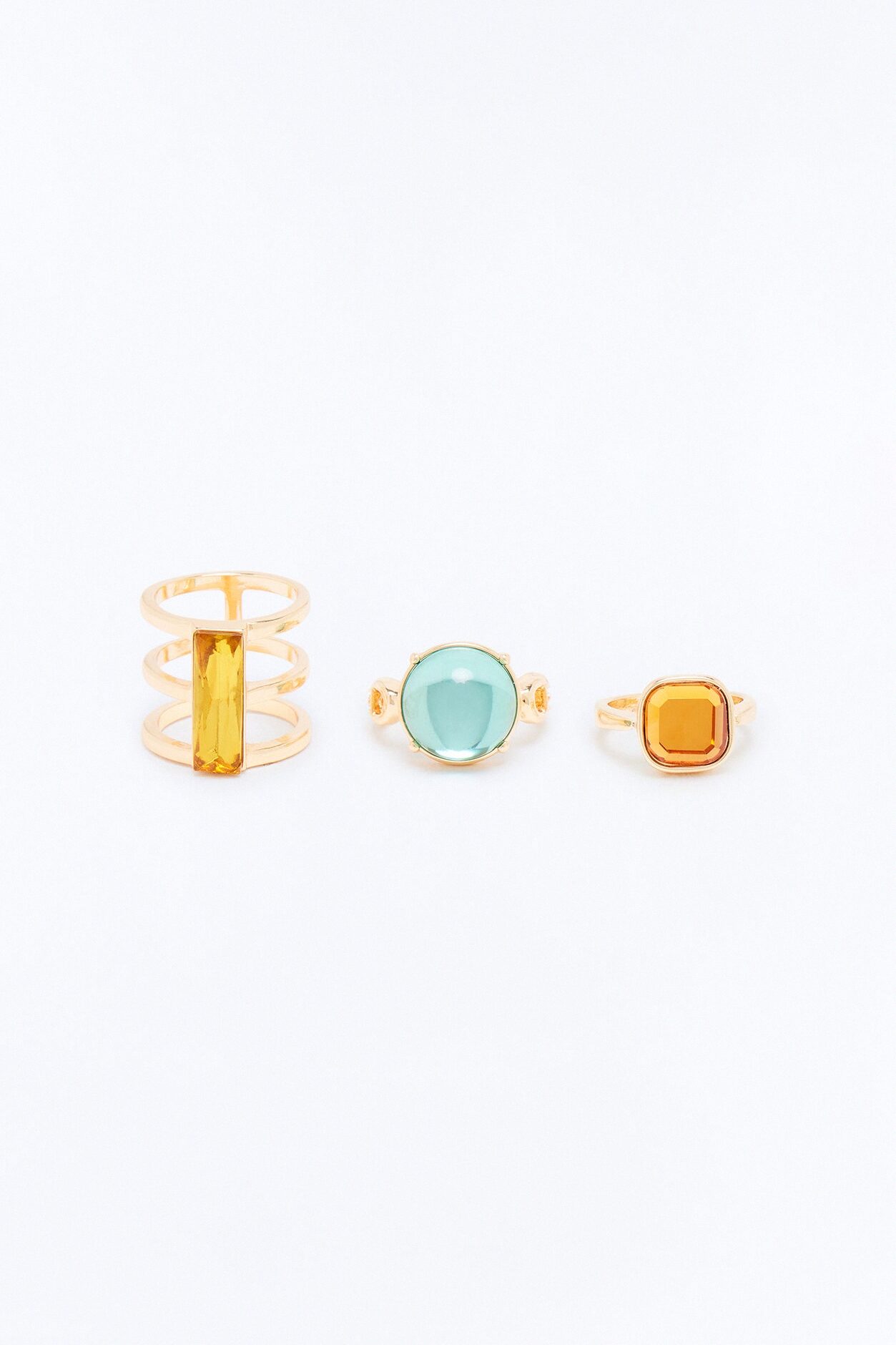 Show Out 3 Piece Ring Set - Multi Color