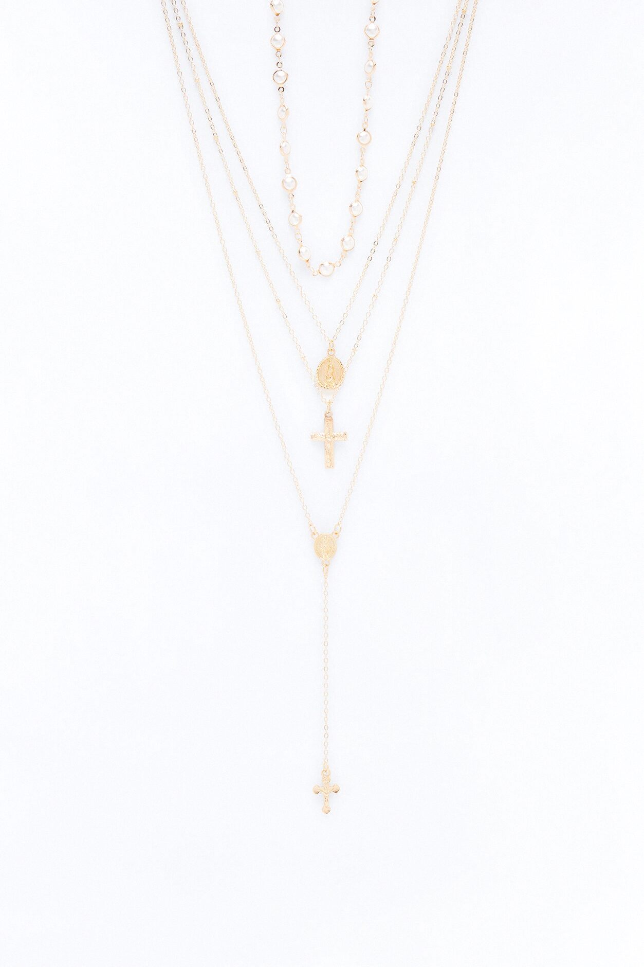 Believe In Yourself Lariat Necklace - Gold/Clear