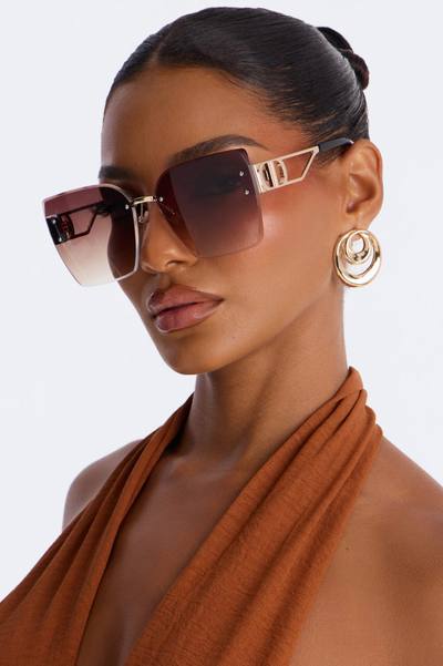 Chic Lady Sunglasses - Gold/Brown