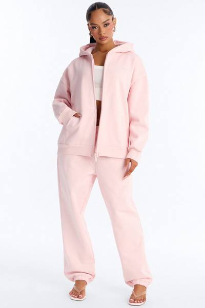 Libby Full Zip Hoodie Fleece Sweatshirt - Pink