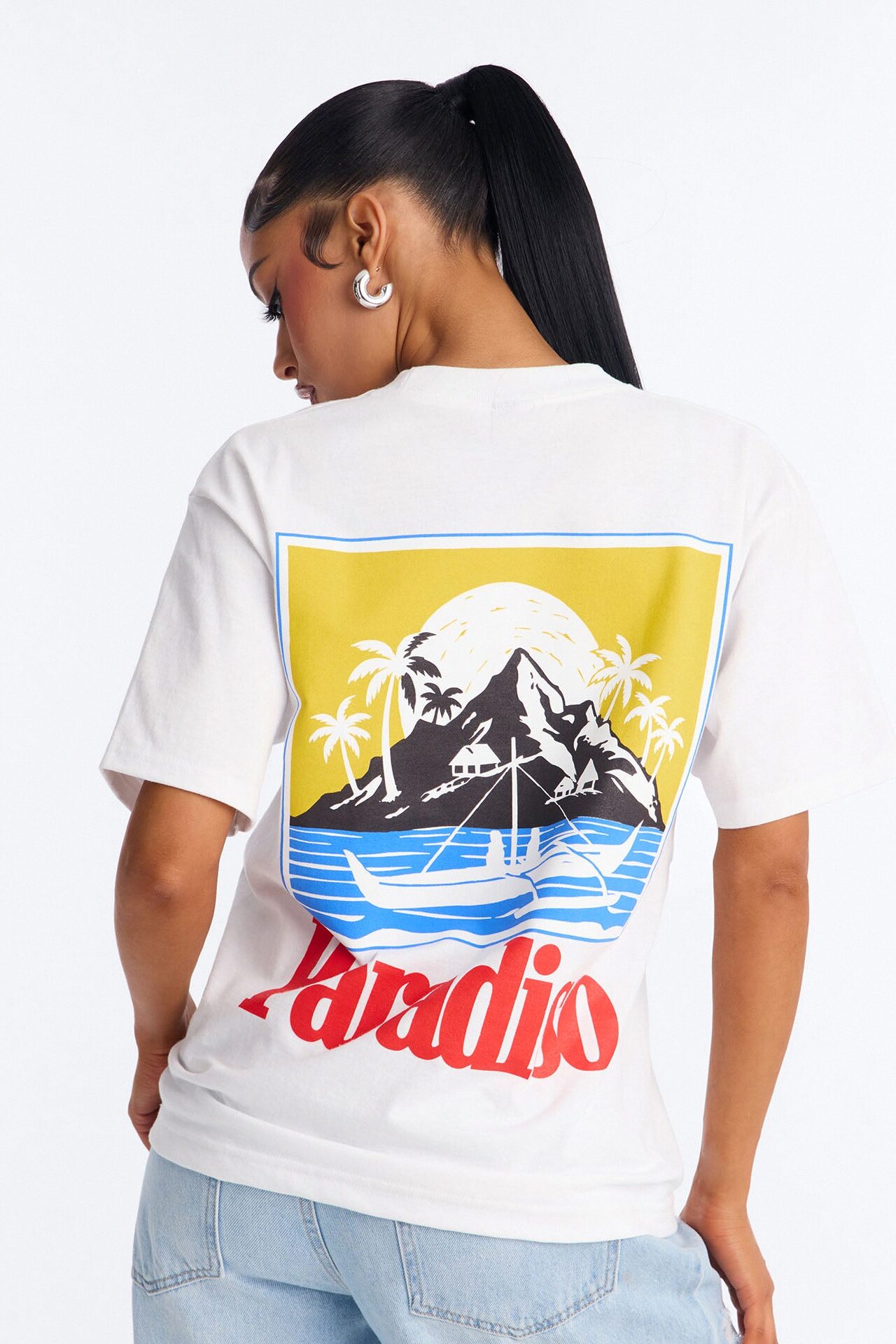 Island Paradiso Boxy Tee - White
