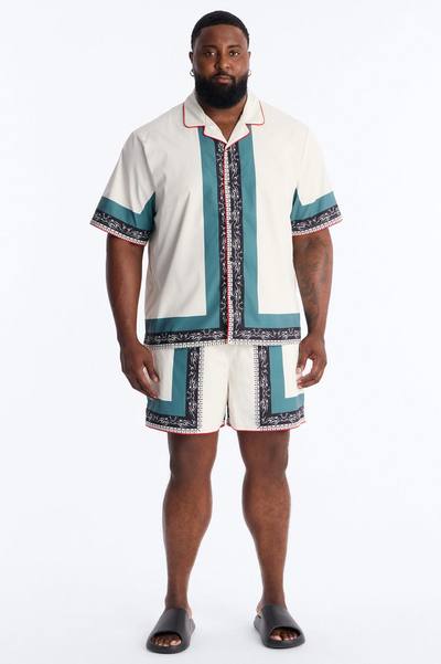 Relaxed Vista Mare Cuban Collar Button Up Shirt - Multi Color