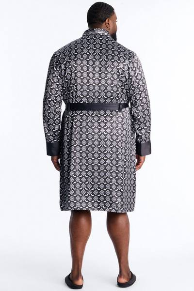 Midnight Tribal Robe Lounge Set - Black/White
