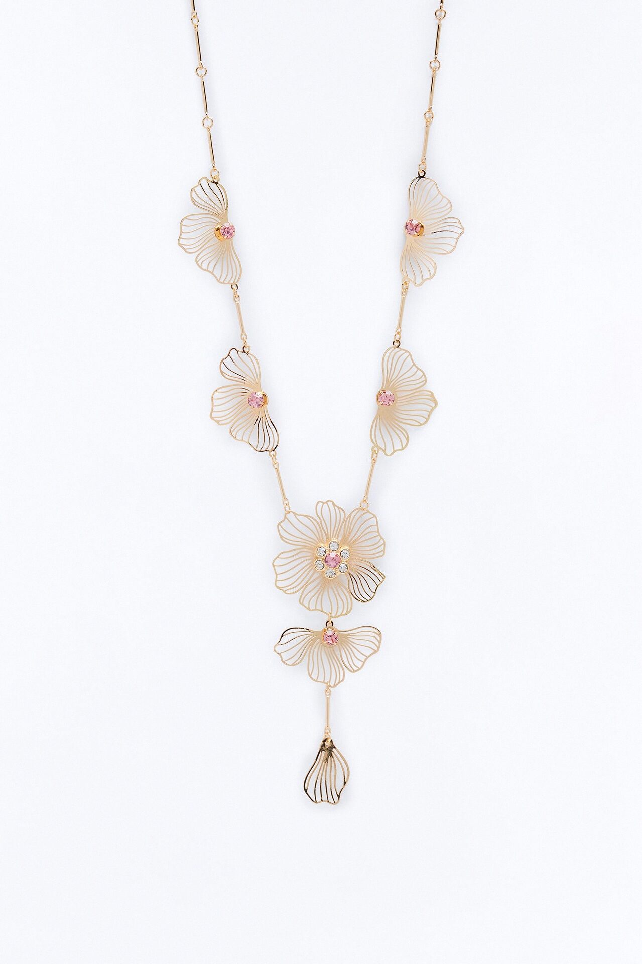 Jolie Fleur Necklace - Pink