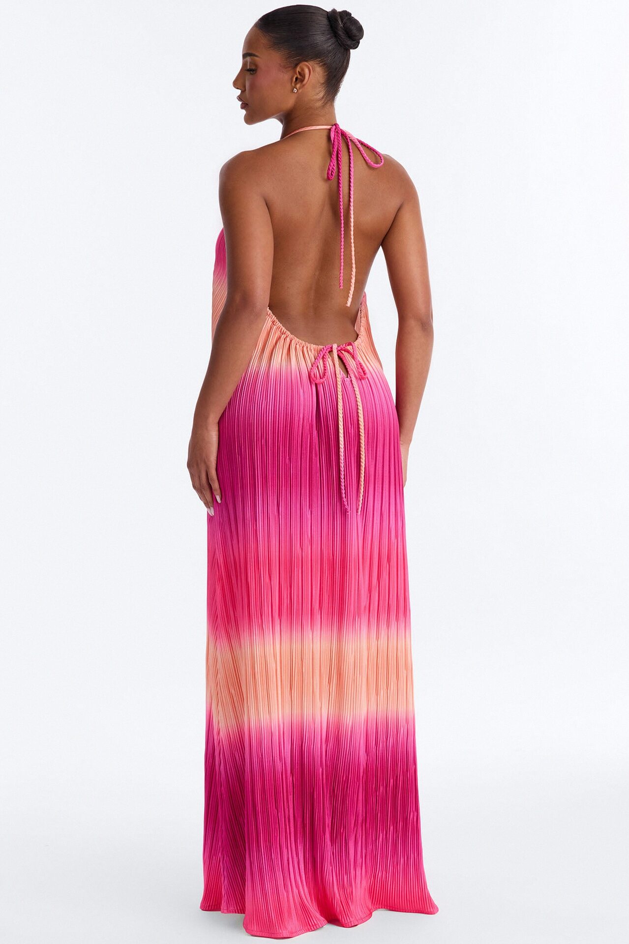 Summer Bliss Plisse Maxi Dress - Pink/combo
