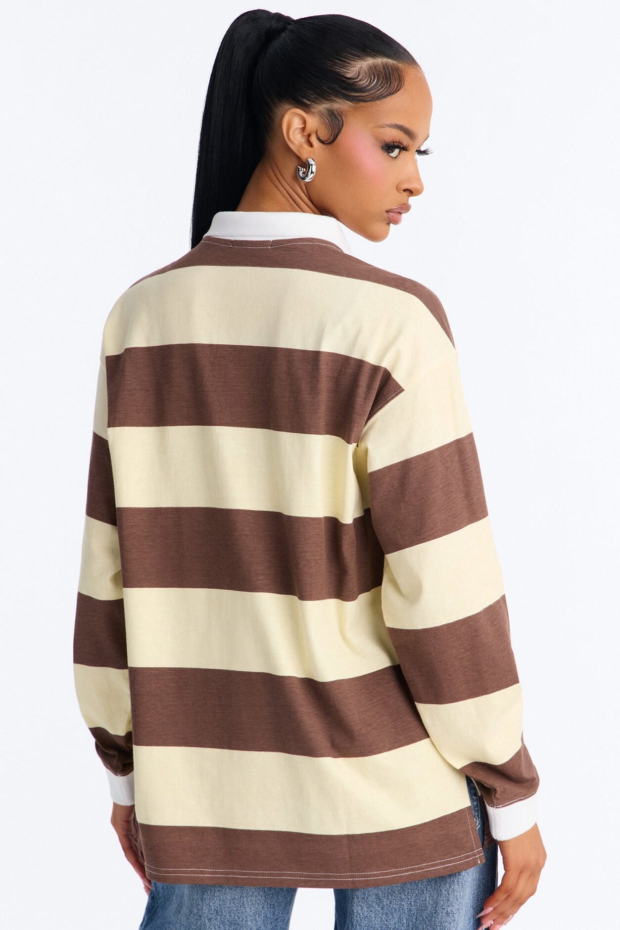 The Big Apple NYC Striped Polo - Brown Combo