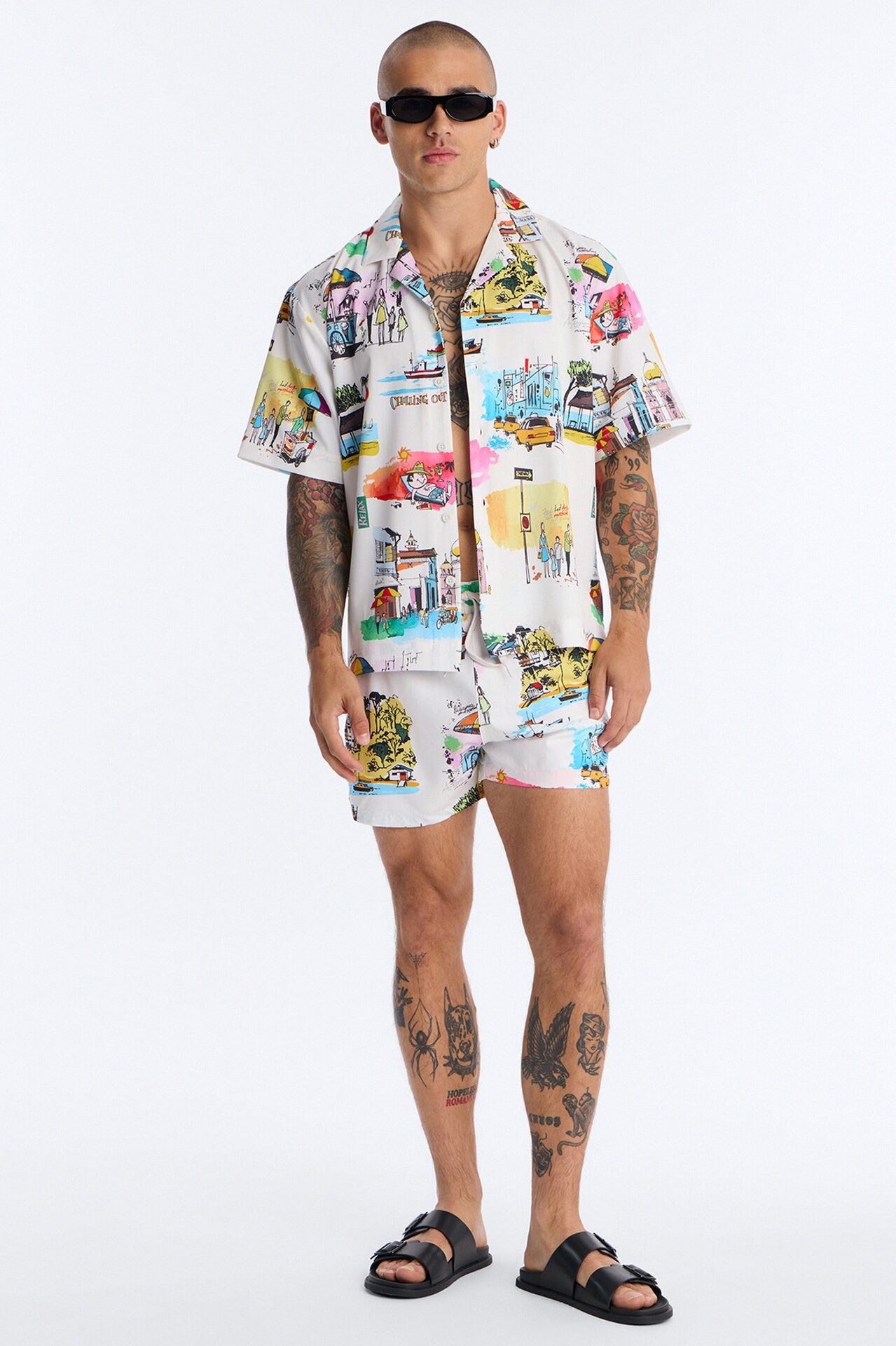 Euro Summer Cuban Collar Shirt - Multi Color