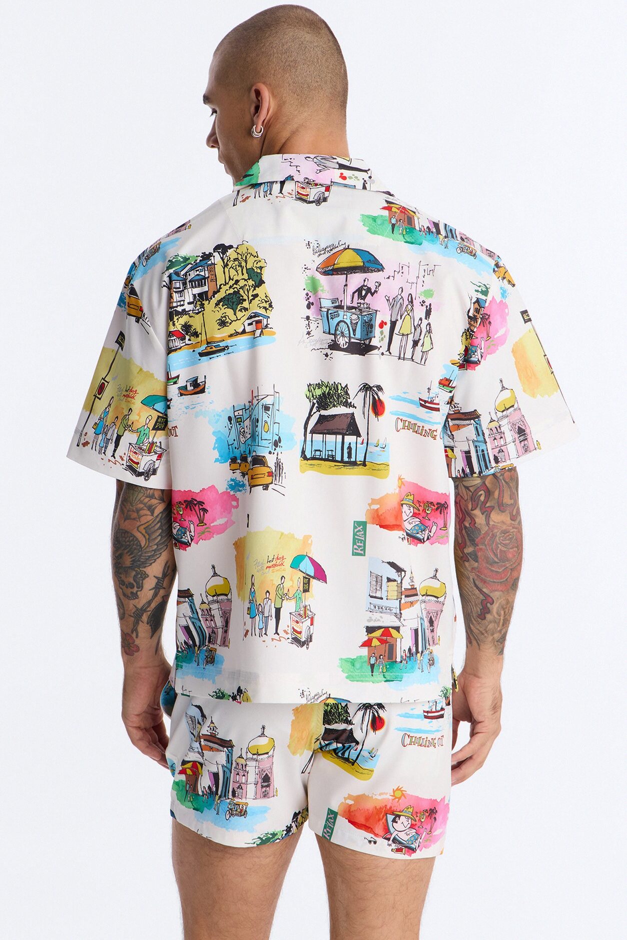 Euro Summer Cuban Collar Shirt - Multi Color