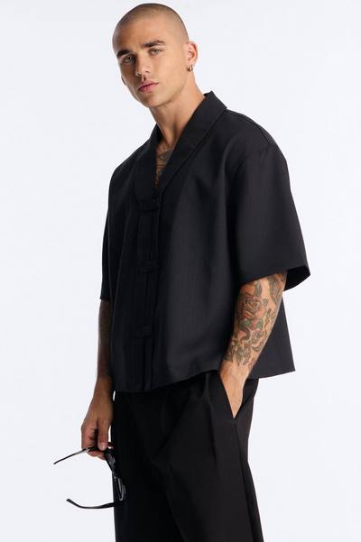 Maison Tailored Toggle Shirt - Black