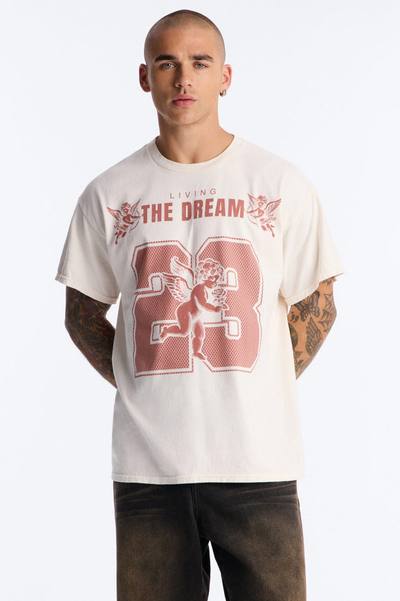 The Dream Vintage Oversized Short Sleeve Tee - White